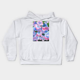 Pink and blue hydrangea watercolour painting Kids Hoodie